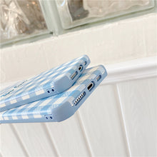 Load image into Gallery viewer, Blue Plaid - Be Love Embroidered iPhone Case - Love, Hayat