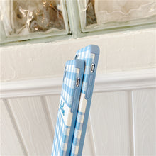 Load image into Gallery viewer, Blue Plaid - Be Love Embroidered iPhone Case - Love, Hayat