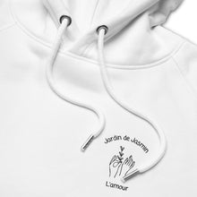 Load image into Gallery viewer, Embroidered 'Jardin de Jasmin' Eco Hoodie - Love, Hayat