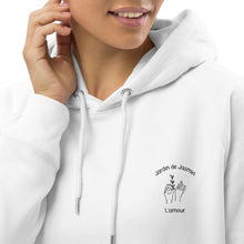 Load image into Gallery viewer, Embroidered 'Jardin de Jasmin' Eco Pullover Hoodie - Love, Hayat