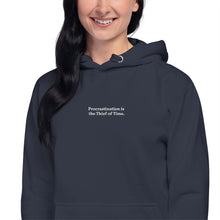 Load image into Gallery viewer, 'Procrastination' Embroidered Minimalist Premium Hoodie - Peaucafe