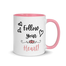Load image into Gallery viewer, 'Follow your Heart' Mug with Colour Inside - Love, Hayat