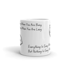 Load image into Gallery viewer, 'Busy, Lazy' - White Glossy Mug - Love, Hayat