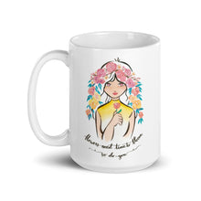 Load image into Gallery viewer, 'Flowers need time to bloom. So do you.' Mug - Peaucafe