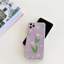 Load image into Gallery viewer, Purple/Pink Embroidered Flowers iPhone Case - Love, Hayat
