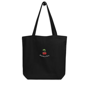 'Sweet like a Cherry' Embroidered Eco Tote Bag - Love, Hayat