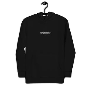 'Procrastination' Embroidered Minimalist Premium Hoodie - Peaucafe