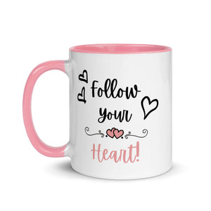 'Follow your Heart' Mug with Colour Inside - Love, Hayat