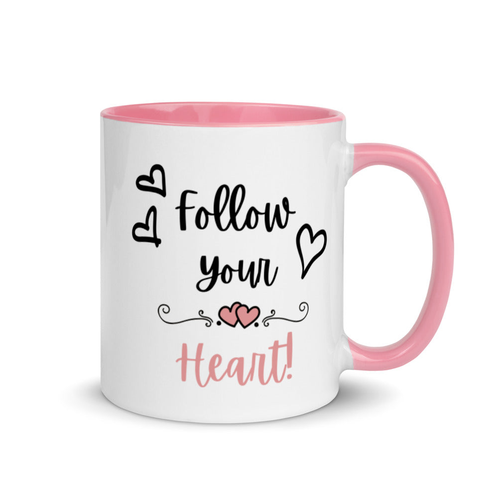 'Follow your Heart' Mug with Colour Inside - Love, Hayat