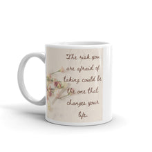 Load image into Gallery viewer, &#39;Risk&#39; White glossy mug - Peaucafe
