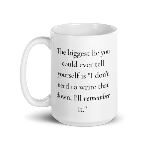 'Remember' White glossy mug - Peaucafe
