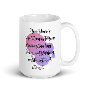 'Procrastination' White glossy mug - Peaucafe